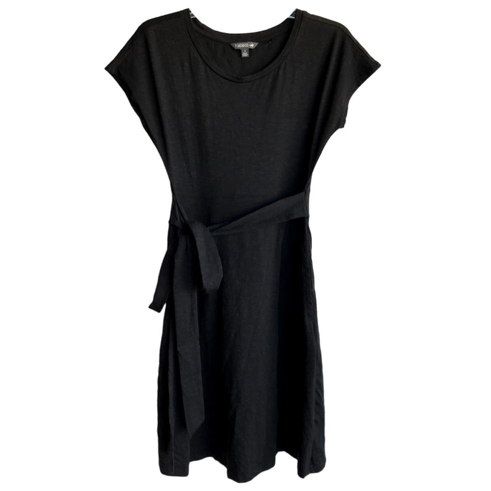 Toad & Co Sporty Black Athletic Dress with Waist Tie Gorpcore Outdoors size S